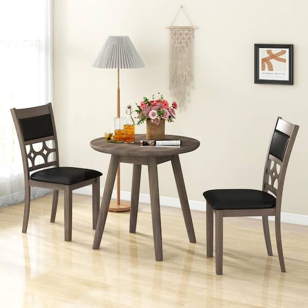 Cappuccino Upholstered Dining Chair Armless Chair with Padded Backrest & Seat Set of 2
