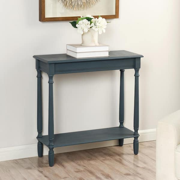 StyleCraft Rachel 28.25 in. Antique Navy MDF Rectangle End Table
