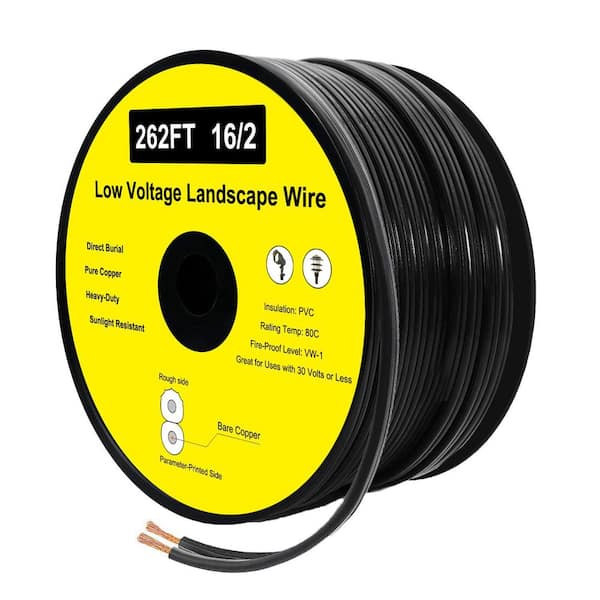 16/2 Landscape Lighting Wire, 16 Gauge 2 Conductor 262 ft. Stranded Grounded Direct Burial Copper Wire