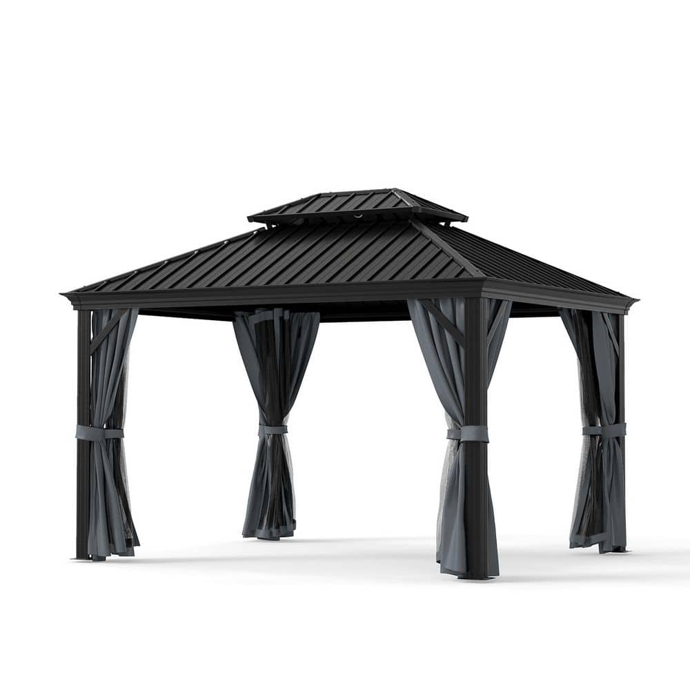 ChillPavilion 12 ft. W x 10 ft. D Double Roof Hardtop Aluminum
