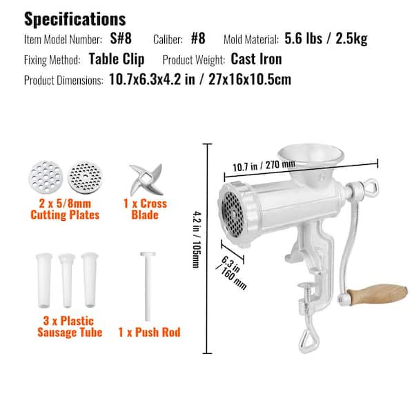 Meat Grinder Manual, Meat Grinder Parts Hand Meat Grinder Manual Meat  Grinder, Durable Meat Grinder Attachment Pork for Sausage Coffee Mill Pepper