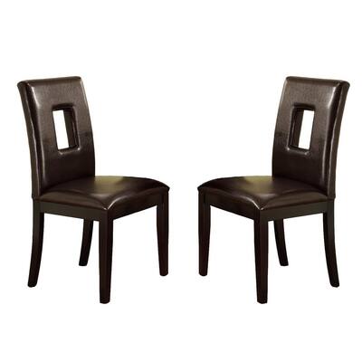 Keyhole Faux Leather Dining Chairs, Leather Keyhole Dining Chairs