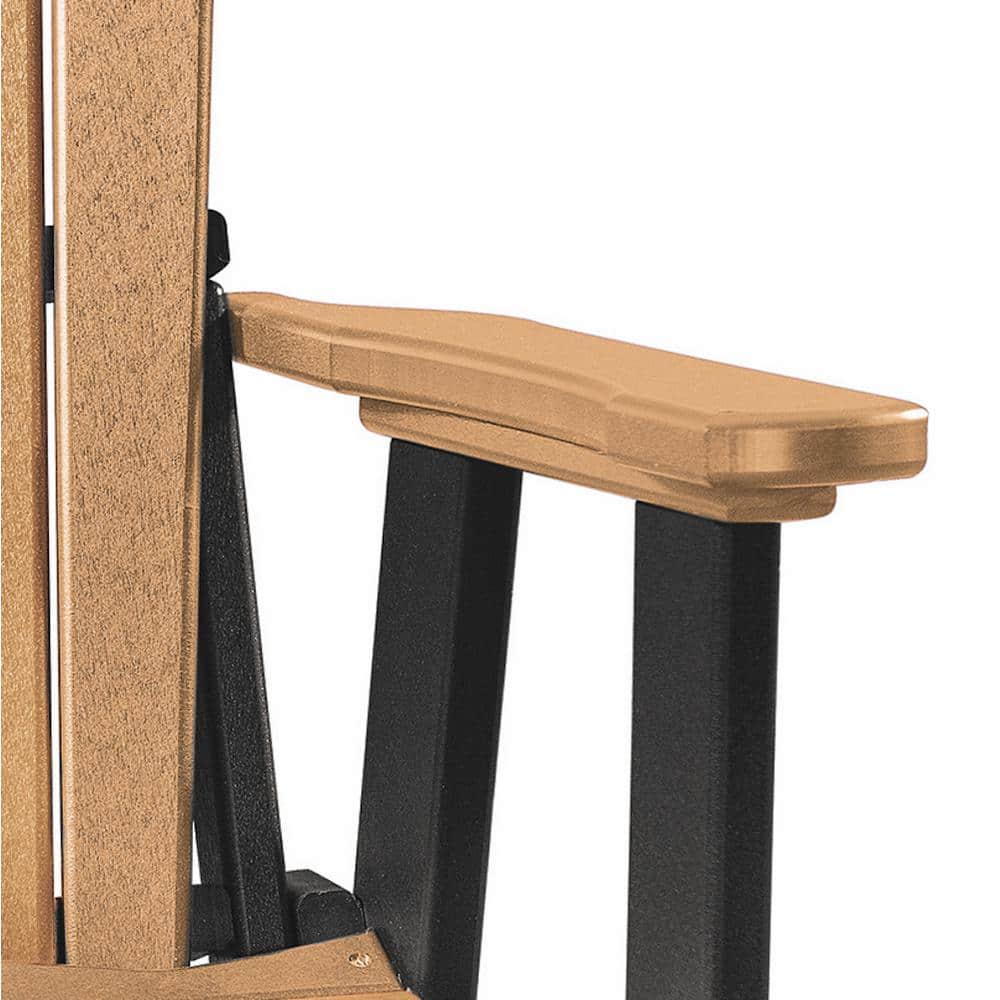 Cedar and Black Poly Resin Fan Back Glider Chair