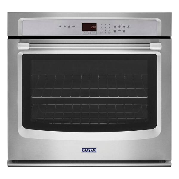 Maytag 27 in. Single Electric Wall Oven Self-Cleaning in Stainless Steel