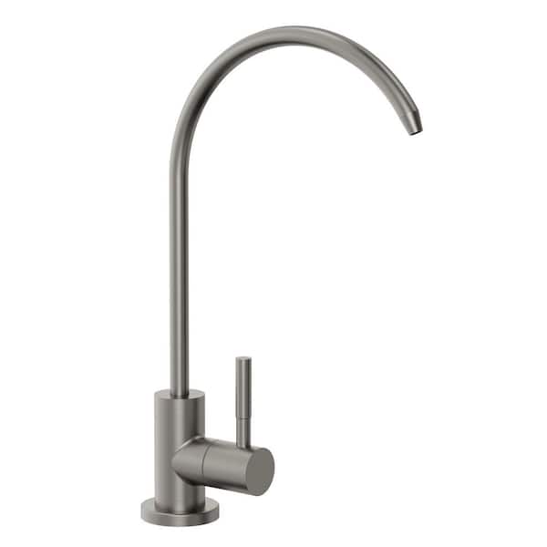 Single Handle Deck Mount Standard Kitchen Faucet in Stainless Steel Brushed Nickel