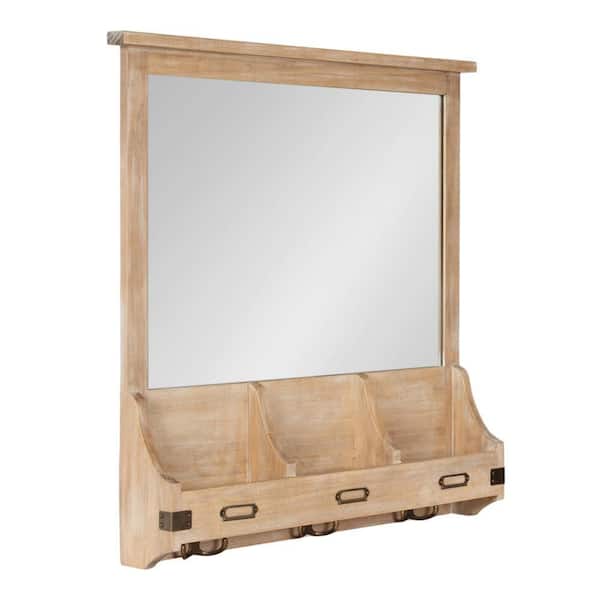 Stallard Natural 24 in. W x 24 in. H Farmhouse Square Wood Framed Mirror