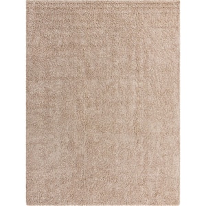 Solid Shag Taupe 9 ft. x 12 ft. Area Rug