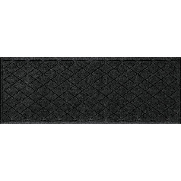 Waterhog Argyle Charcoal 22 in. x 60 in. PET Polyester Indoor Outdoor Runner Door Mat