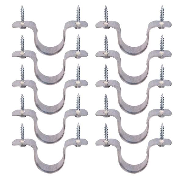 PLUMBFLEX 1-1/2 in. CPVC 2-Hole Pipe Strap in Galvanized Steel (10-Pack)