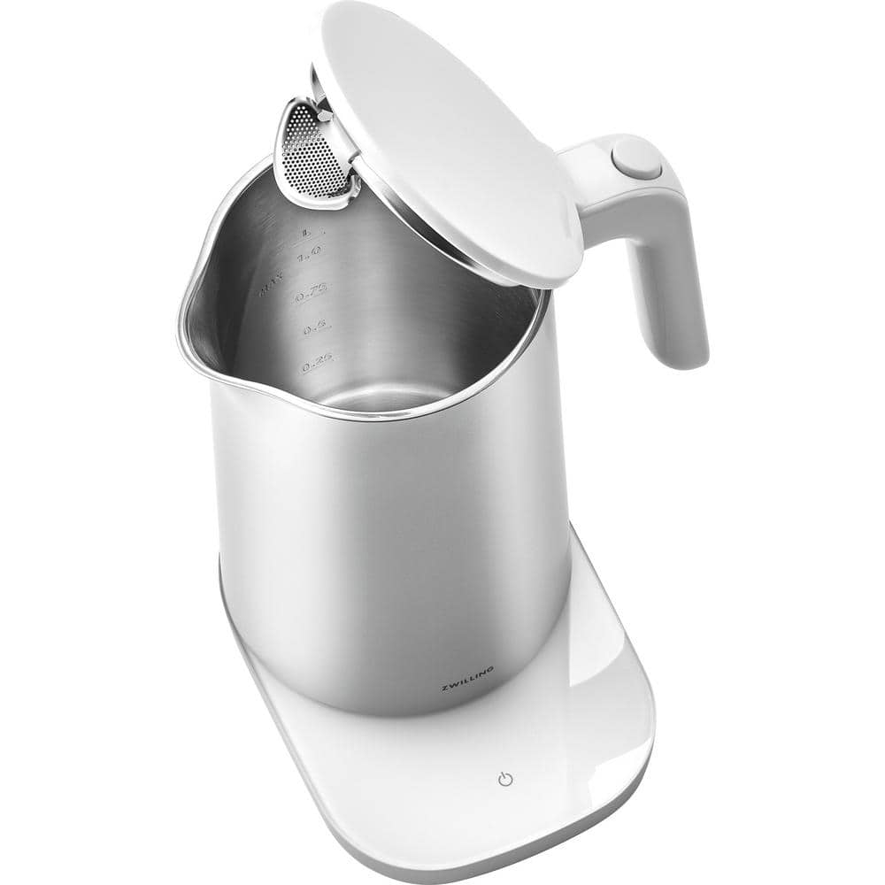 Silver 1-Liter Stainless Steel Electric Kettle with Cool Touch