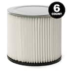 Standard Replacement Cartridge Filter for Most Shop-Vac Branded Wet/Dry Shop Vacuums (6-Pack)
