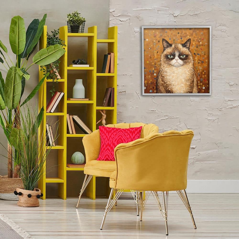 Grouchy Cat in Classic Style by Arlington Prints Gray Framed Animal Giclee Art Print 24 in. x 24 in. price history on PriceWatchPro