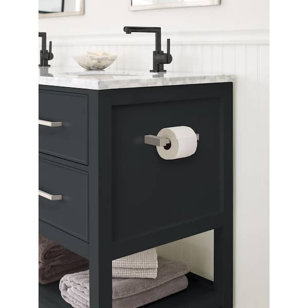 Monument 5-7/8 in. (149 mm) L Single Post Toilet Paper Holder in Brushed Nickel