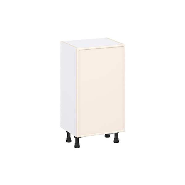 J COLLECTION Fairview 18 in. W x 14 in. D x 34.5 in. H Assembled Slim Shaker Full Height Door Base Kitchen Cabinet in Washed Linen