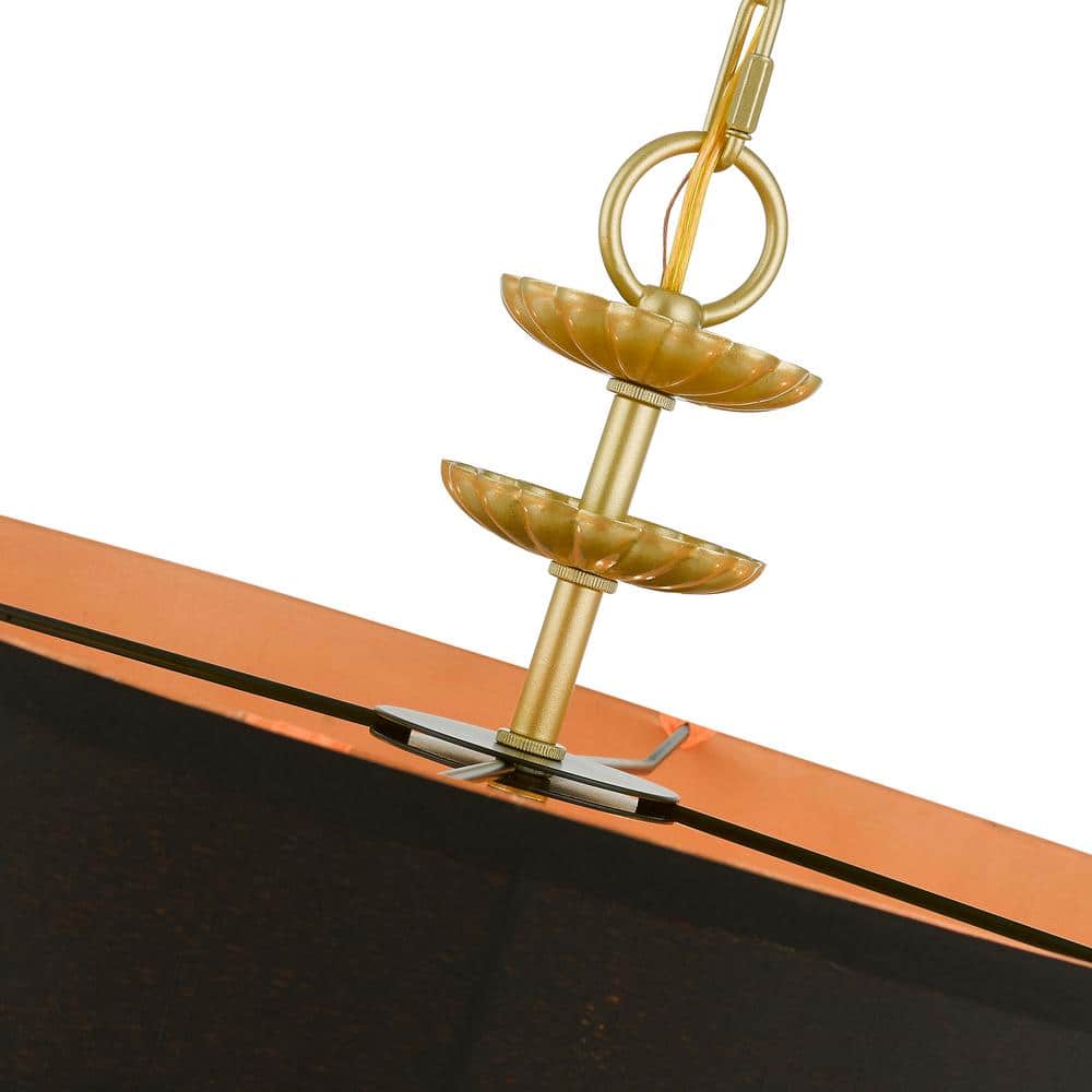 Winchester Mini Drum 5-Light Soft Gold Pendant with Black Shade