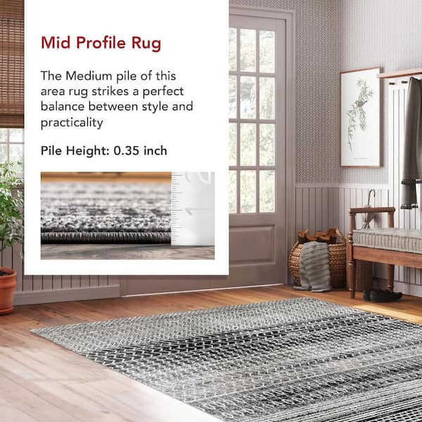 Home Decorators Collection Nova Stripes Gray 9 ft. x 12 ft. Area