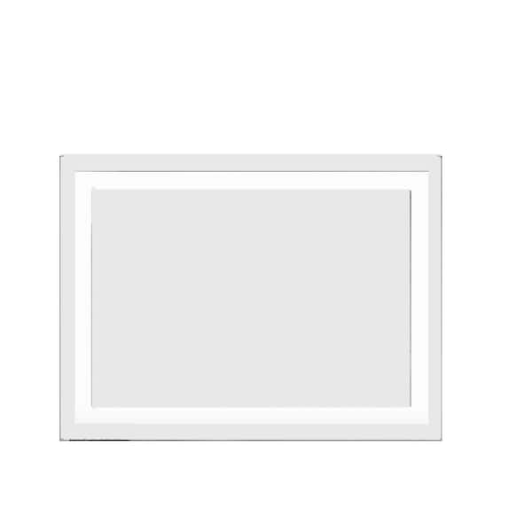 Tradrou White 20 in. W x 28 in. H LED Rectangle Metal Framed Wall Mirror