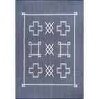 Hillary Geometric Tribal Indoor/Outdoor Navy 5 ft. x 8 ft. Area Rug