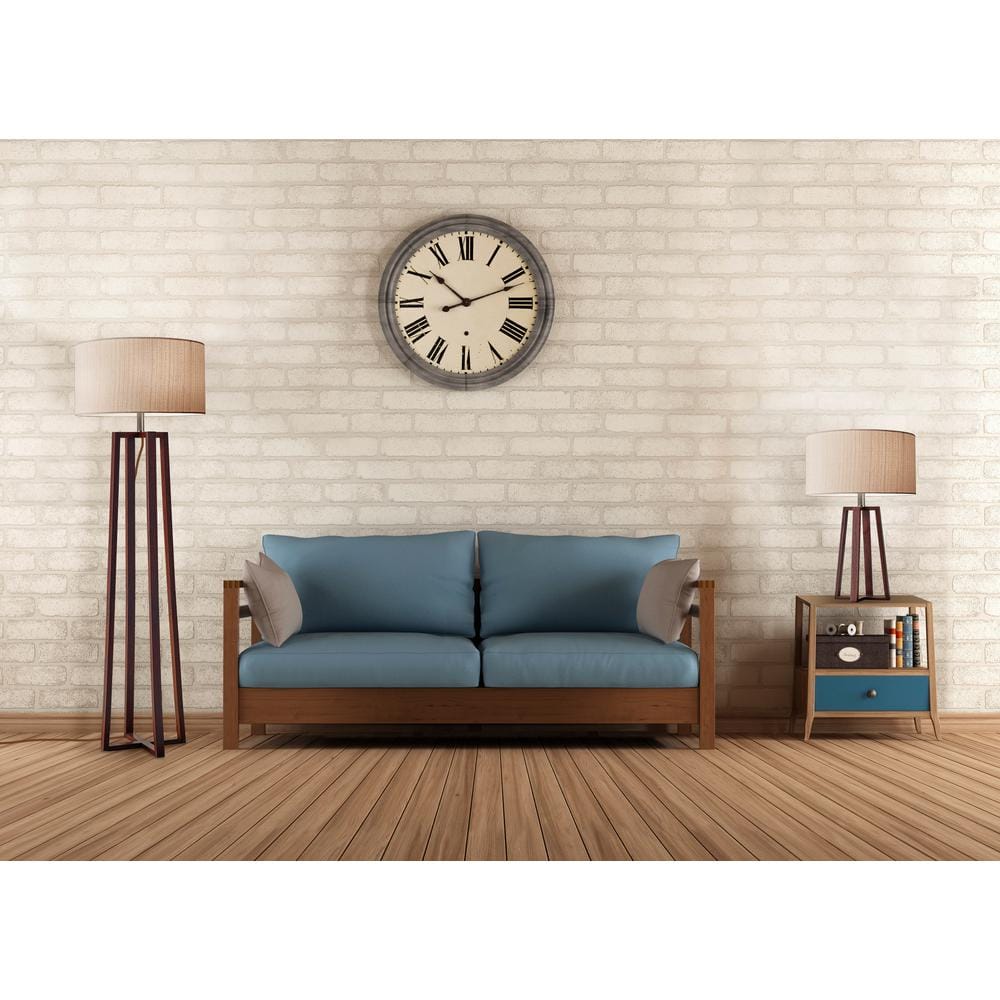 Quinn 23.75" Walnut Wood Table Lamp with Linen Shade