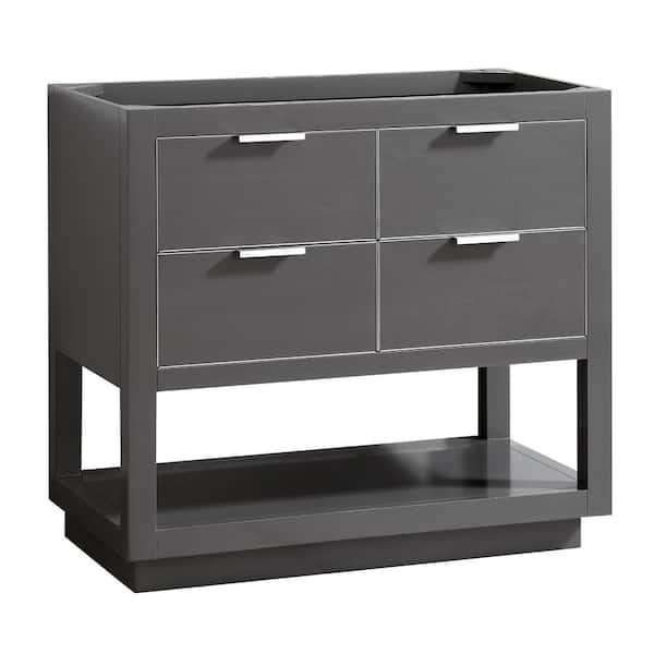 Allie 42 in. W x 21.5 in. D x 34 in. H Bath Vanity Cabinet Only in Twilight Gray with Silver Trim