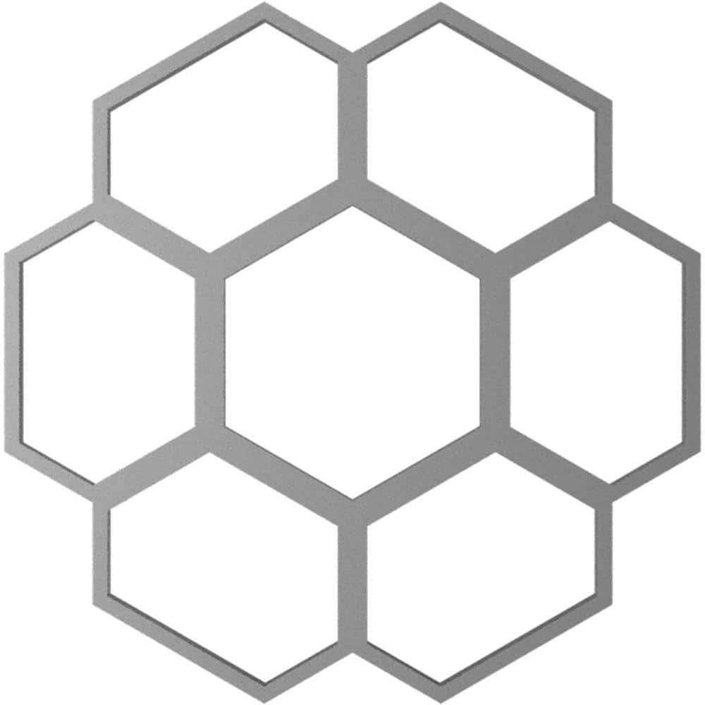 Antiqued Warm Silver Hexagonal PVC Ceiling Medallion