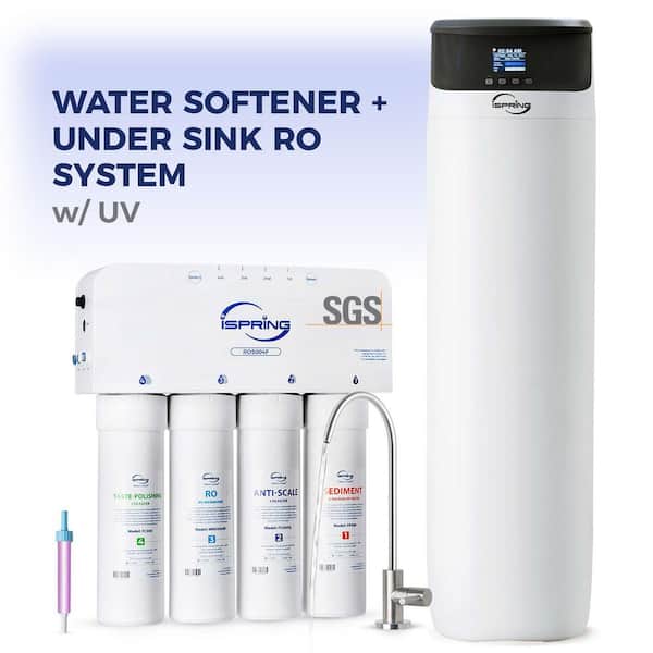 WCS50KG Whole House Water Softener and RO5004F Under Sink Reverse Osmosis Water Filter System