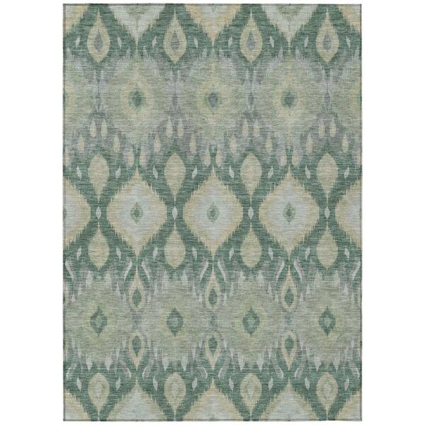 Chantille Machine Washable Indoor/Outdoor Abstract ACN3120 Green 10 ft. x 14 ft. Area Rug