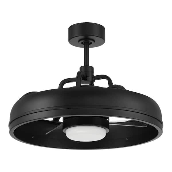 CRAFTMADE Taylor 20 in. Integrated LED Indoor/Outdoor Flat Black Finish Dual Mount Ceiling Fan, Smart WI-FI Enabled Remote & Light