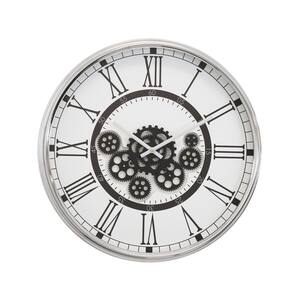 Black and White 22"D Clock with Open Moving Gears