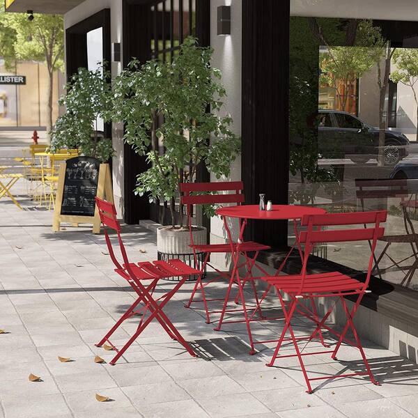 Yangming 3-Piece Steel Frame Round Table Patio Outdoor Yangming 3-Piece Steel Frame Round Table Patio Outdoor