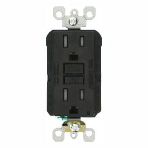 15 Amp 125-Volt Duplex SmarTest Self-Test SmartlockPro Tamper Resistant GFCI Outlet, Black (3-Pack)