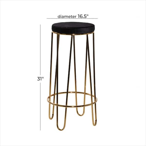 31 in. Gold Contemporary Canvas Bar Stool