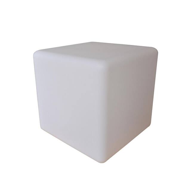 ORE International 16 in. White Multicolor Outdoor Cube Lamp