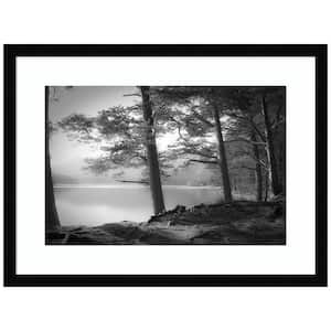 "Scottish Lake" by Dorit Fuhg 1-Piece Wood Framed Black and White Nature Photography Wall Art 16 in. x 21 in.