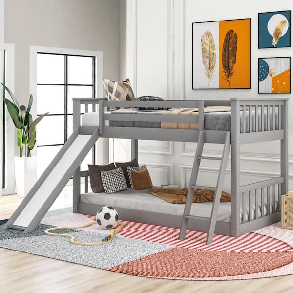 Eer Gray Twin Over Bunk Bed, How To Make A Low Loft Bed In Bloxburg