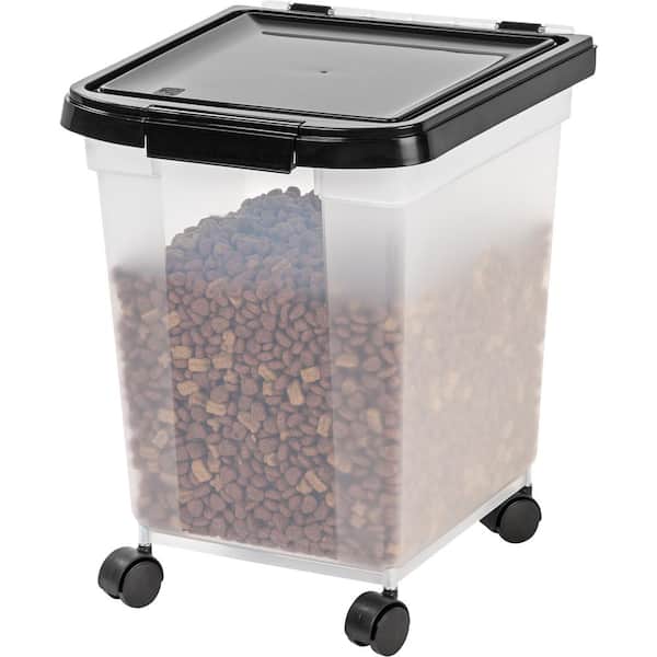 Dog Food Storage Container, 20lb Collapsible Airtight Travel Pet Food  Container with Wheels, Scoop, Measuring Cup & Clear Lid, Large Pet Food  Holder