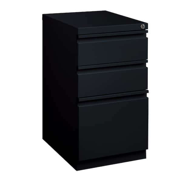 Hirsh 20 in. D 3-Drawer Black Metal Letter Width 15 in. W Mobile Pedestal File Cabinet Box-Box-File