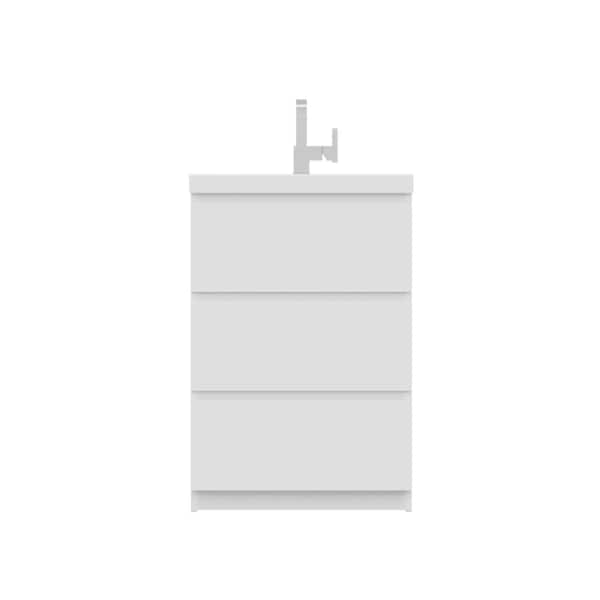 Alya Bath Paterno 24 in. W x 19 in. D Bath Vanity in White with Acrylic Vanity Top in White with White Basin