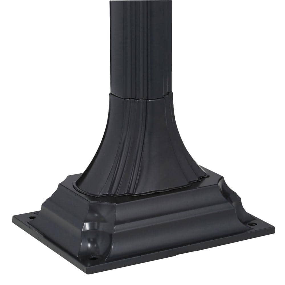 Large Black Lockable Aluminum Pedestal Mailbox with Post