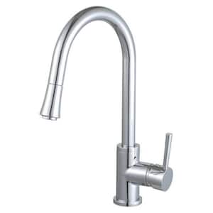 Mira Single Handle Pull Down Sprayer Kitchen Faucet in Polished Chrome