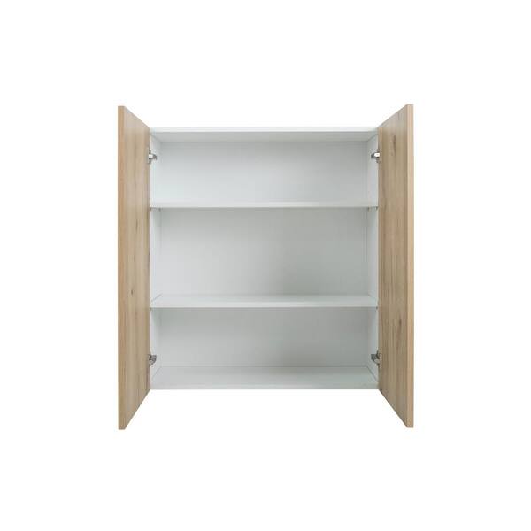 Cambridge Radiance 27 in. W x 12 in. D x 36 in. H Ready to Assemble Slab Wall Kitchen Cabinet in Light Oak
