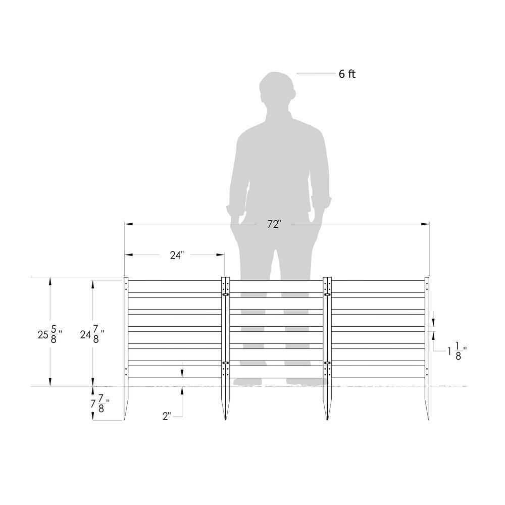 Maui 2-ft White Vinyl Square-Top Garden Fence Panels