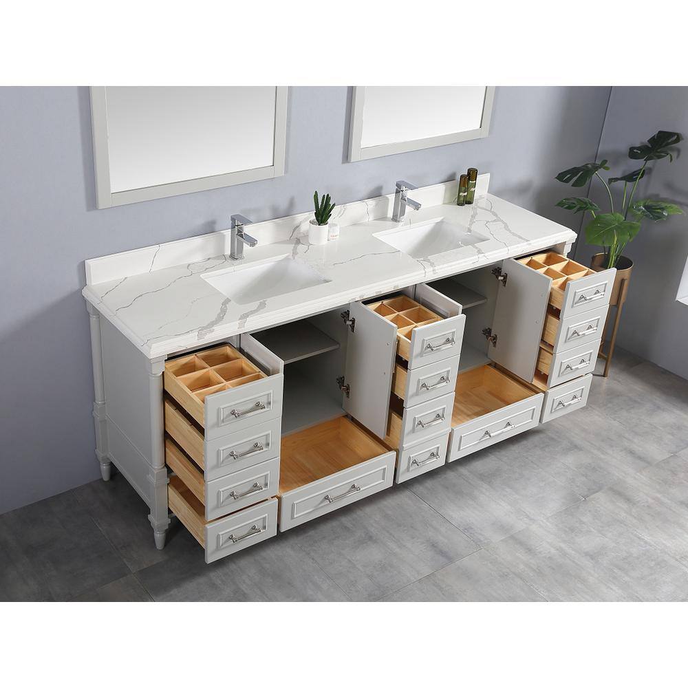Aberdeen 84" Coventry Gray Double Bowl Sink Freestanding Vanity
