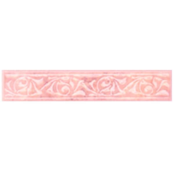 Merola Tile Joya Rosa 1 in. x 8 in. Ceramic Listello Trim Tile