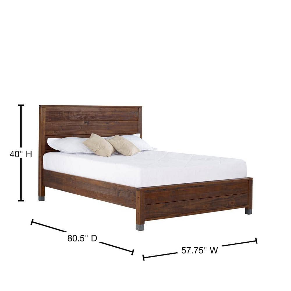 Baja Full/Double Platform Bed in Walnut with Solid Pine Wood Frame