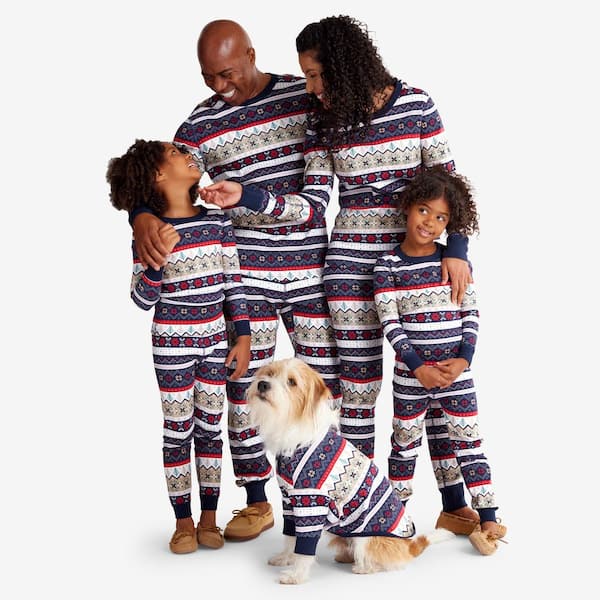 The Company Store Company Organic Cotton Matching Family Pajamas - Dog  Large Dino Navy Multi Pajama Set 68079G-L-NVYMUL - The Home Depot