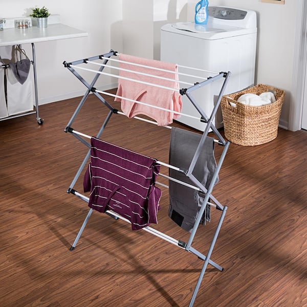 HWAJAN 90 Inches Folding Clothes Drying Rack Indoor Outdoor-Aluminum  Collapsible Clothing Drying Racks for Laundry-Heavy Duty Foldable Clothes  Dryer Rack with 42 Windproof Hooks,Large,Grey - Yahoo Shopping