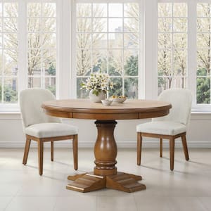 New Classic Furniture Sunset Brown Wood 48 in. Pedestal Round Dining Table (Seats 4)