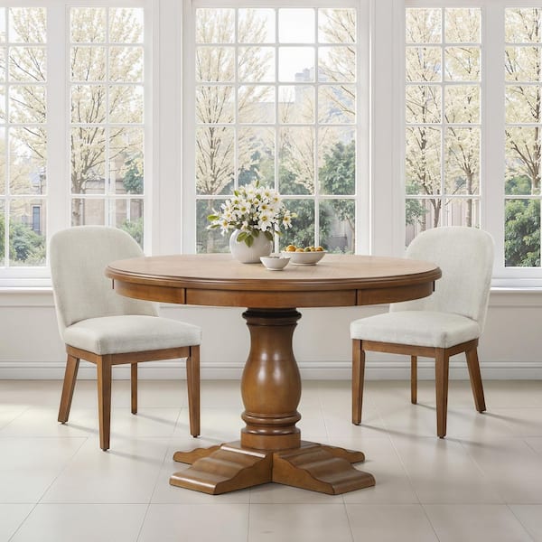 New Classic Furniture Sunset Brown Wood 48 in. Pedestal Round Dining Table (Seats 4)