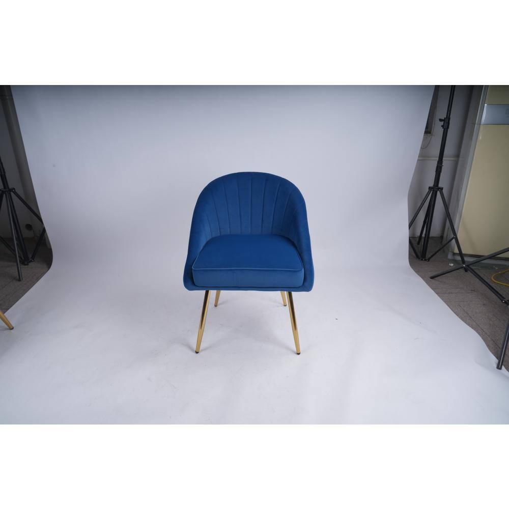 JEAREY Modern Brushed Velvet Upholstered Navy Accent Chair With Gold   Navy Accent Chairs E11 02xxy Ny 64 1000 